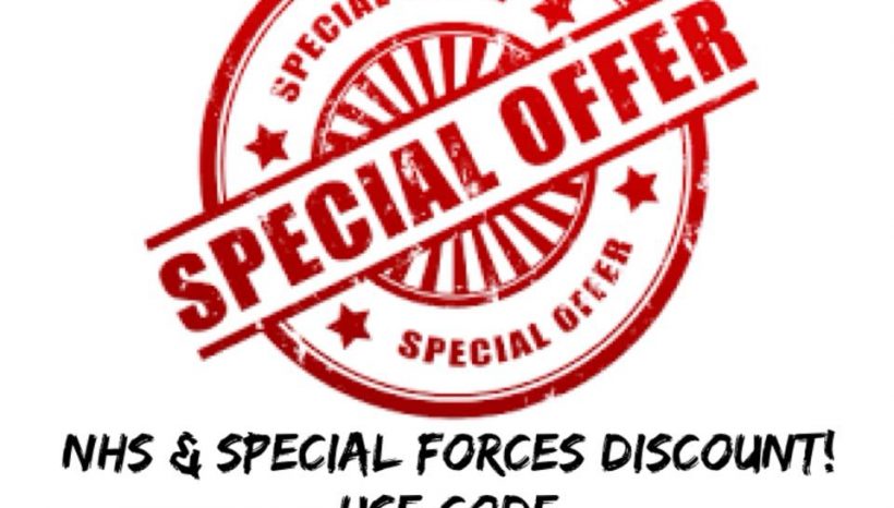 Discount for NHS & any SPECIAL FORCES employee – code NHS972 – FORCES972
